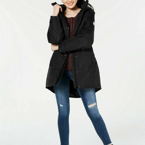 Madden Girl Jackets & Blazers - Madden Girl Hooded Faux-Fur-Trim Parka  Juniors
